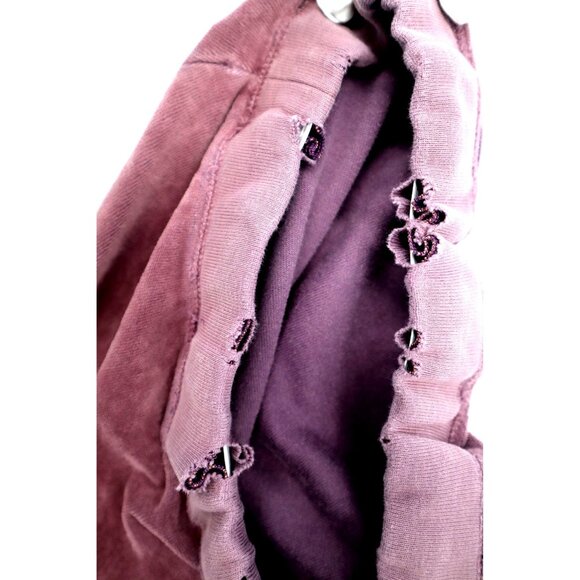 Vintage Retro Thrashed Y2K Juicy Couture Purple Velour Wide-Leg Pants S - Picture 7 of 9